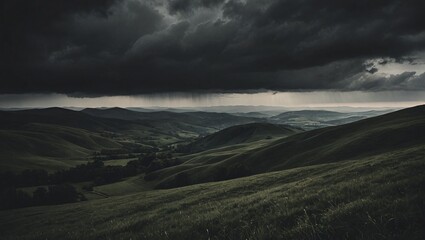 Majestic Rolling Hills under a Moody Sky