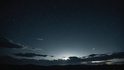 Fototapeta premium Starry Night Sky with Moody Silhouettes