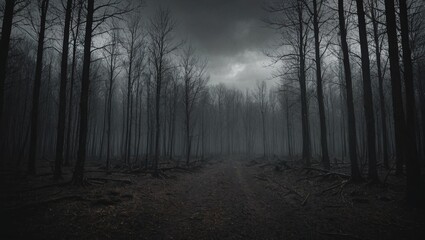 Fototapeta premium Enchanted Forest Mysterious Twilight Scene