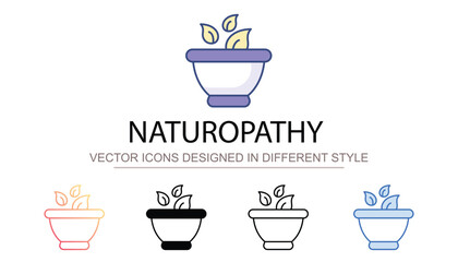Naturopathy icon design with white background stock illustration