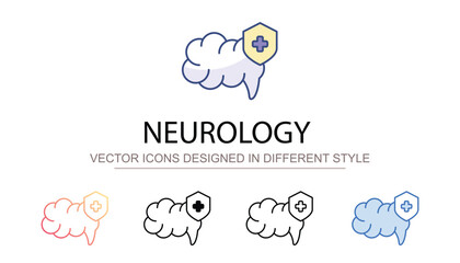 Neurology icon design with white background stock illustration