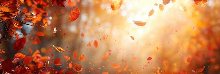 a group of leaves flying in the air