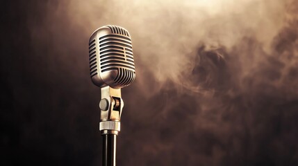 Vintage Microphone in Smoke