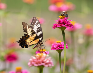 tiger swallowtail butterfly on flower