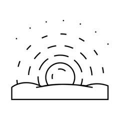 bright sunrise sun summer sunlight line icon vector. bright sunrise sun summer sunlight sign. isolated contour symbol black illustration