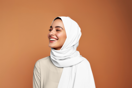 Women's hijab scarf png mockup, transparent design