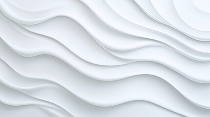 Elegant White Wavy Abstract Background Design with 3D Effect