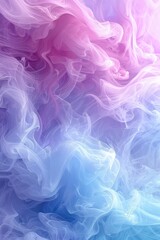 Fototapeta premium Dreamy light blue and purple swirling abstract background with ethereal feathers