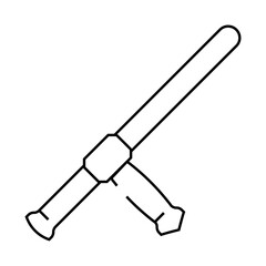 tonfa weapon military line icon vector. tonfa weapon military sign. isolated contour symbol black illustration