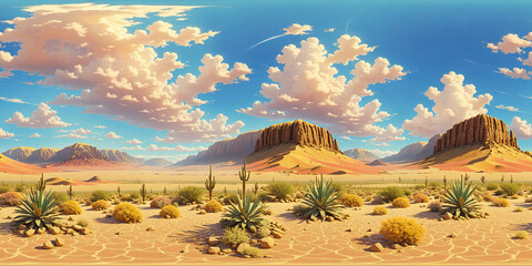 HDRI Anime Desert Landscape Equirectangular Panorama 12