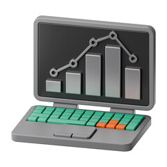 Premium finance money digital statistic computer icon 3d rendering on isolated background