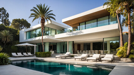 Fototapeta premium Luxury Modern Beverly Hills Mansion 