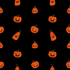 Seamless pumpkin face patterns halloween patterns