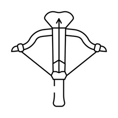 crossbow weapon military line icon vector. crossbow weapon military sign. isolated contour symbol black illustration