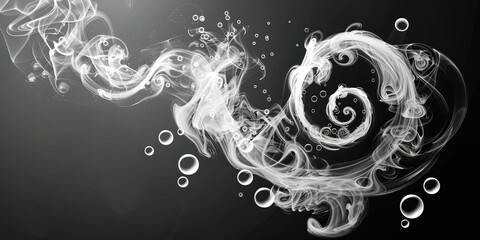 Circle of smoke on a black background