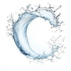 Wave-shaped water splash isolated on a white background