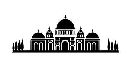 Building with a domed roof for cultural or historical exhibitions, vector illustration art