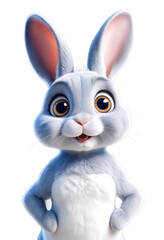 Obraz premium A white rabbit with pink ears and a pink nose