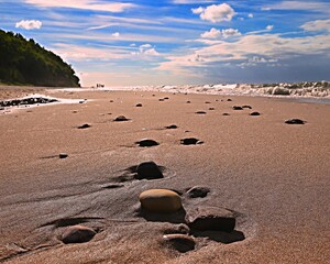 Plaża, wybrzeże polskiego Bałtyku © grzegorz