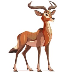Fototapeta premium Antelope king fantasy animal cartoon isolated whitebackground