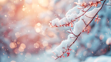 Beautiful arrangement of tree branches depicting wintertime nature