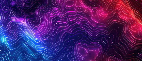 Colorful waves with intricate topographic pattern overlays