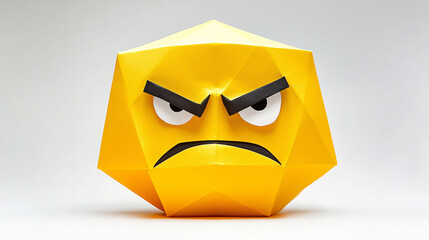 bad mood emoticon made of paper