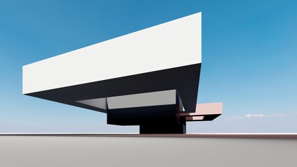 3d render abstract architecture background building geometric shape