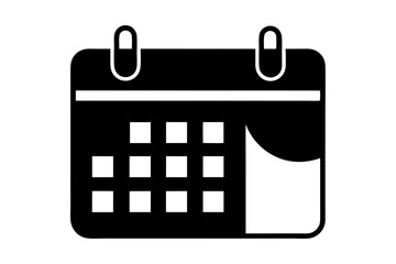calendar vector silhouette, month date time event reminder calendar icon

