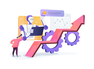 AI-Supported Career Guidance abstract concept vector illustration.