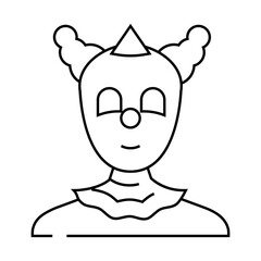 clown carnival show line icon vector. clown carnival show sign. isolated contour symbol black illustration
