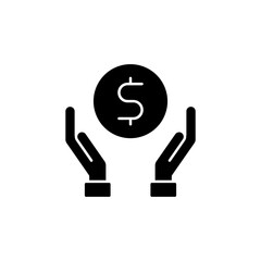 Financial Care Icon - Hands Holding Dollar Sign Symbol for Investment Protection, Wealth Management, Savings Security, Money Handling, Economic Stability, Business Finance, Financial Planning, and Fis