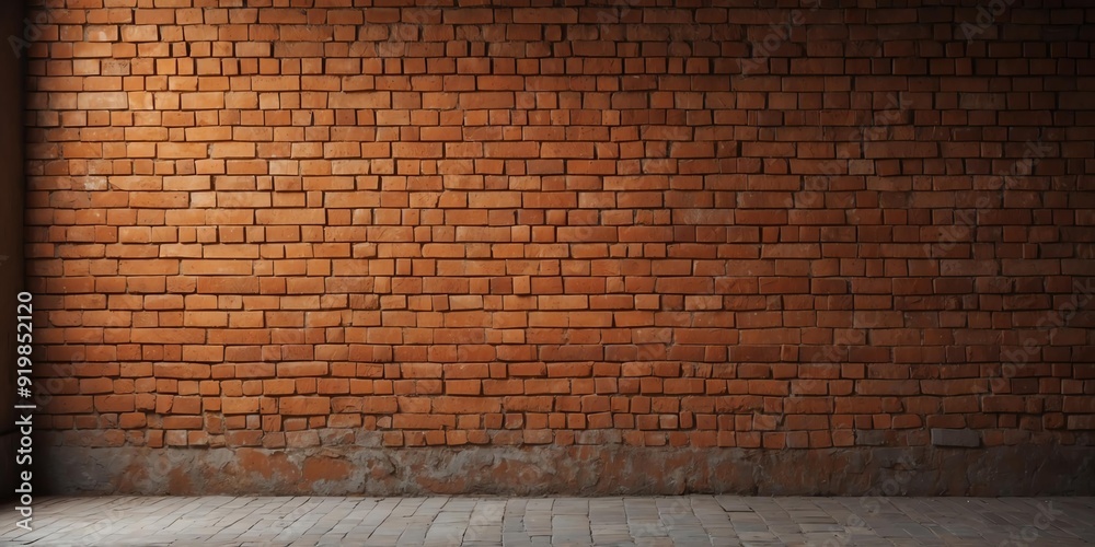 Wall mural orange brick grungy empty wall for background