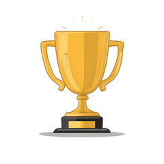 A shiny gold trophy cup isolated on a white