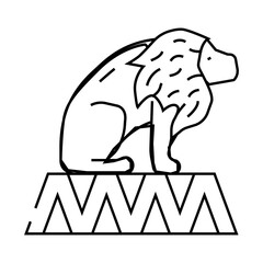 lion tamer carnival vintage show line icon vector. lion tamer carnival vintage show sign. isolated contour symbol black illustration