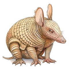 Armadillo Wonder emotion fantasy animal cartoon isolated whitebackground