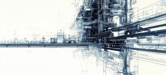 Fototapeta premium Steel infrastructure in an industrial setting