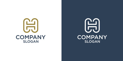 letter H monogram abstract logo design vector