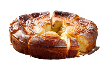 a cake on a plate a separated from white and transparent background