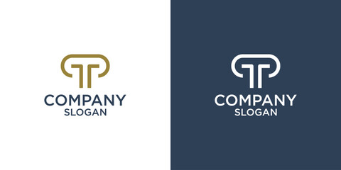 letter T monogram abstract logo design vector