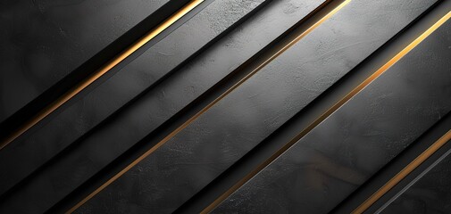 Obraz premium Abstract black and gold textured diagonal stripes background.