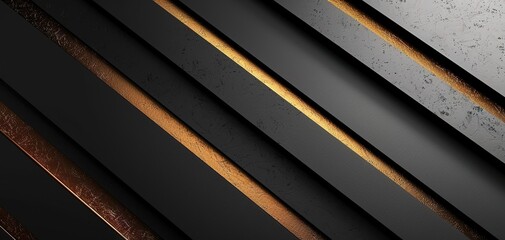 Abstract black and gold textured diagonal stripes background.