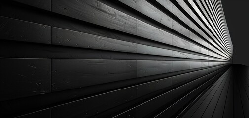 Obraz premium Abstract black and white geometric pattern of a wall.