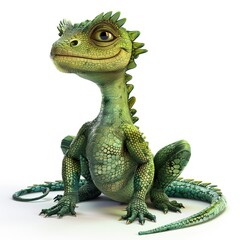 Obraz premium Basilisk 3D fantasy animal cartoon isolated whitebackground