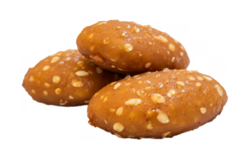 a pile of three dons separated from white and transparent background