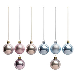 three christmas balls, background removed image