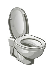 Clean, white ceramic toilet isolated on white background, perfect for bathroom or restroom interior design concepts