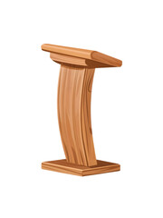 wooden podium isolated on white