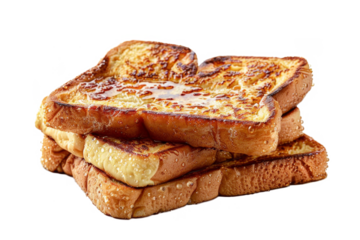 a toasted of french stack separated from white and transparent background