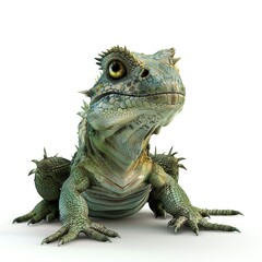 Fototapeta premium Basilisk3D fantasy animal cartoon isolated whitebackground